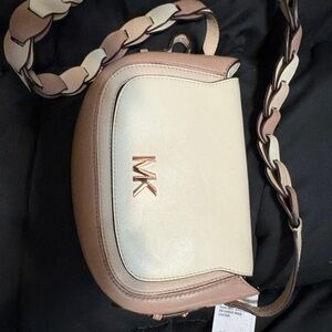 Michael Kors Cream and Tan Crossbody Bag
